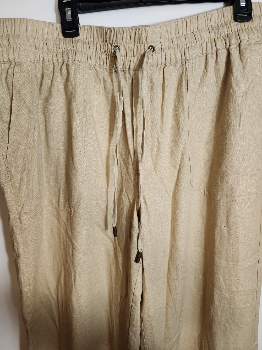 Nautica Women's Casual Drawstring Linen Pants - Tan - Size XL
